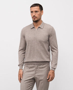 Bertolo Cashmere Бежевое поло из шерсти и шелка 902519002532