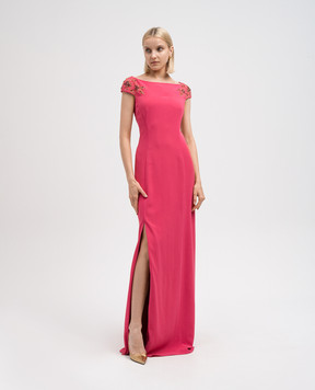 Jenny Packham Рожева сукня до підлоги з вишивкою WD131L