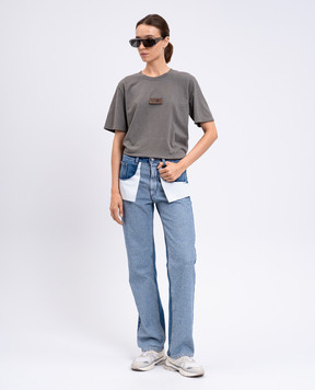 Maison Margiela MM6 Сині джинси з ефектом вивороту S52LA0256M30018