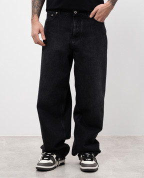 Off-White Черные джинсы с эффектом потертости OMYA180C99DEN001