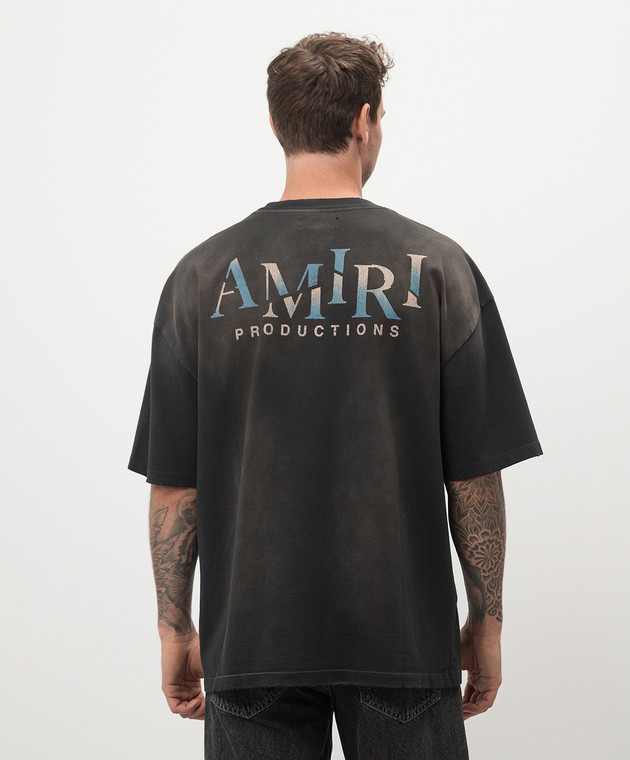 AMIRI Черная футболка Theatre Masks с винтажным эффектом AMJYTE1100 изображение 4