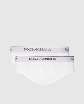 Dolce&Gabbana Набір білих трусів-бріфів з логотипом M9C03JONN95