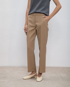 Jil Sander Бежевые брюки из шерсти J02KA0284J40002