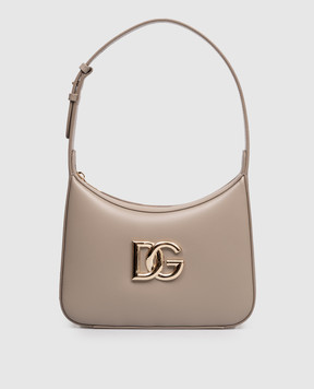 Dolce&Gabbana Бежева шкіряна сумка-хобо 3.5 BB7598AW576