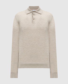 Brunello Cucinelli Бежевое поло из шерсти и кашемира M2400295