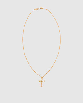 Dolce&Gabbana Золотая цепочка с подвеской в виде креста WNR3S1W1111
