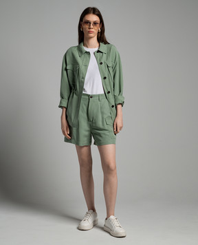 Woolrich Зеленая рубашка на кулиске с льном CFWWOS0106FRUT3043