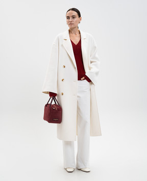 Loulou de Saison Біле двобортне пальто BORNEO з вовни та кашеміру BORNEOLDS