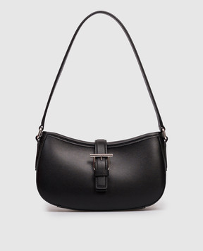 Alexander McQueen Чорна шкіряна сумка-хобо T-Bar 8379151MAAD