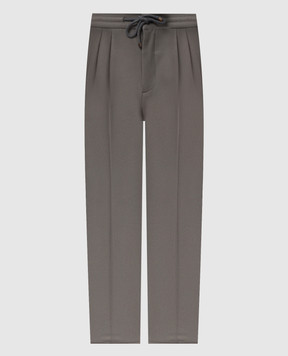 Brunello Cucinelli Штани кольору хакі з вовни M038PE1710