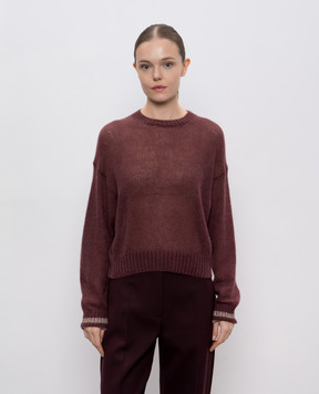 Brunello Cucinelli Бордовий джемпер з вовною з люрексом M2I780110