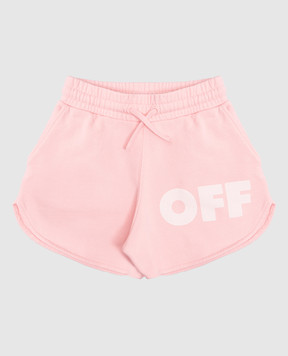 Off-White Дитячі рожеві шорти з принтом логотипа OGCI001S25FLE001
