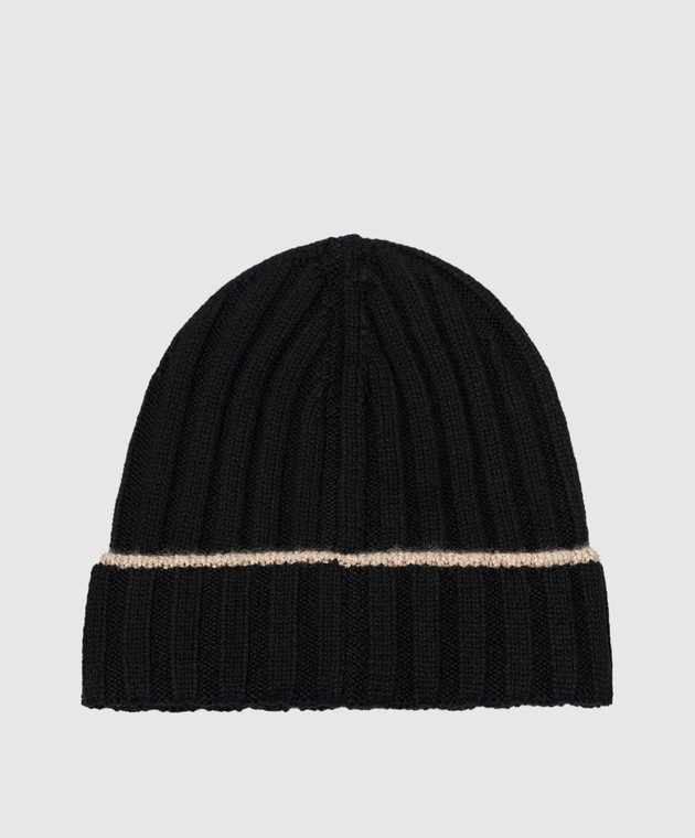 Brunello Cucinelli Черная шапка из кашемира M2240900 изображение 3