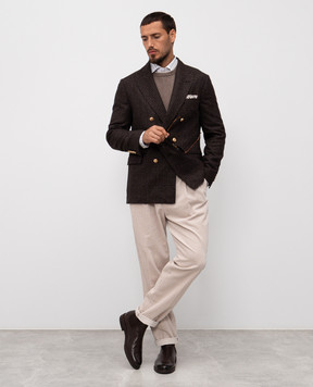 Brunello Cucinelli Бежевые вельветовые штаны M280UE1710