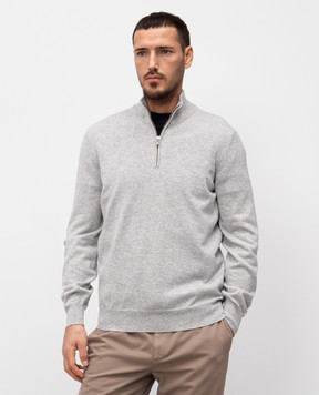 Brunello Cucinelli Сірий меланжевий джемпер з кашеміру M2200124