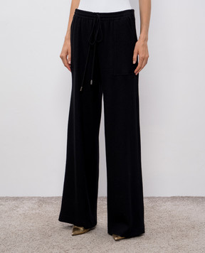 Ermanno Scervino Черные брюки из шерсти, шелка и кашемира D472P306WHB
