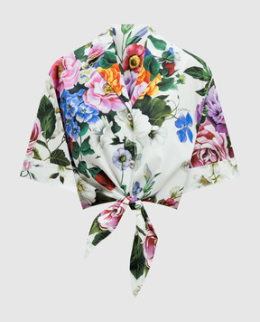 Dolce&Gabbana Белая блуза в цветочный принт F5T30THS5S6