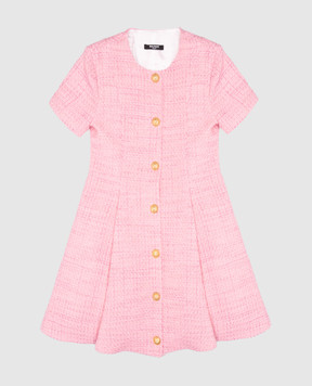 Balmain Детское розовое платье с логотипом. BW1D41E02091214