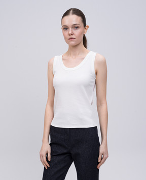 Max Mara Weekend Білий топ MULTIC в рубчик MULTIC