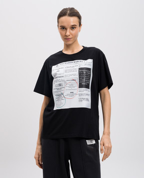 Maison Margiela MM6 Черная футболка с брендовым принтом S52GC0337S24312