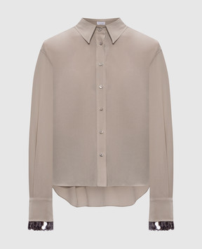 Brunello Cucinelli Бежева блуза із шовку MB993NN926