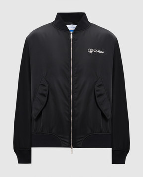 Off-White Черный бомбер с вышивкой логотипа OMEH05EC99FAB001