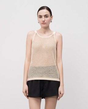 Helmut Lang Бежевий ажурний топ P02HW703
