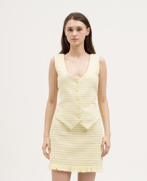 Twin Set Actitude Жовтий твідовий жилет в смужку 241AP2344