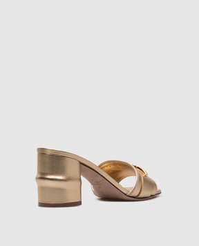 Valentino Золотисті шкіряні мюлі VLOGO 4W0S0JB9SVW