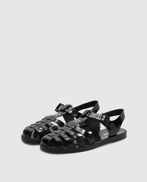 Off-White Чорні сандалі з емблемою OWIH05ES25MAT001