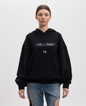 Off-White Черные худи с принтом San Matthew OWBB058S25FLE004
