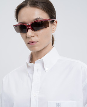 Balenciaga Бордові сонцезахисні окуляри Turbo Rectangle 830305T0007w