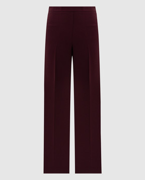 Twinset Бордові штани кльош з логотипом 252TP2591