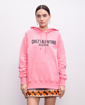 Valentino Розовые худи с принтом Chez Valentino 6B3MF24D960