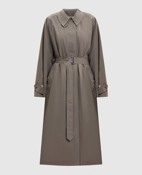 Magda Butrym Сірий тренч зі знімним капюшоном COAT01192725