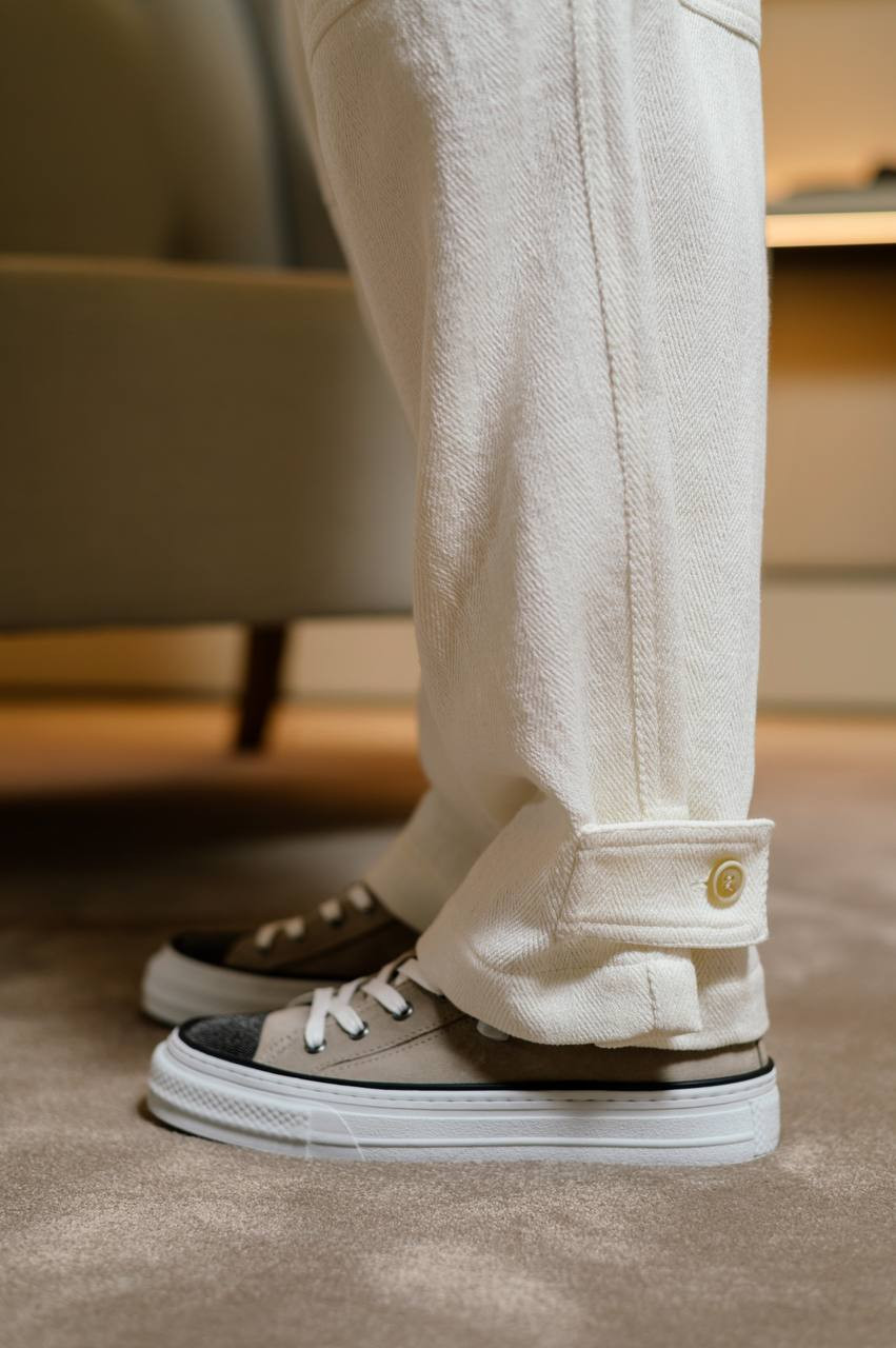 Brunello Cucinelli Бежевые замшевые кеды с цепочкой мониль MZSFG2645 изображение 6