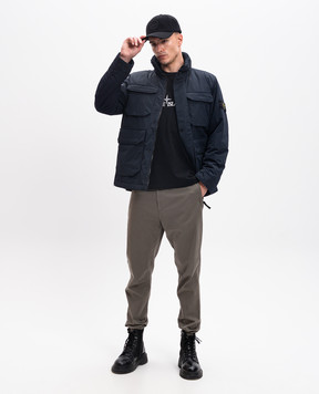 Stone Island Синя куртка з патчем логотипа 811543626
