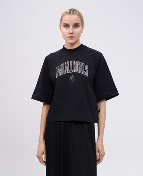 Palm Angels Чорна футболка з принтом логотипа PWAA020S25JER004