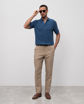 Loro Piana Бежевые брюки Carlo из льна FAO7210