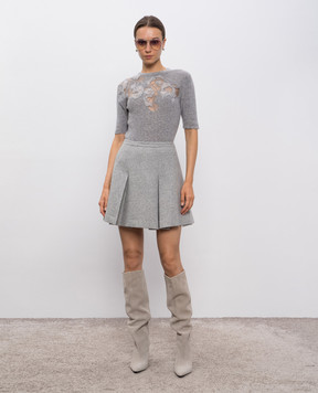 Ermanno Scervino Серый топ из шерсти и кашемира D475L317APRNR