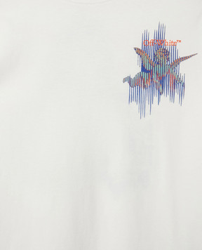 Off-White Дитячий білий лонгслів Putti з принтом OBAB001S25JER002