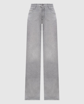 Ermanno Scervino Серые джинсы с кристаллами D477P367CTGFV