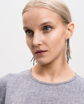 Peserico Серые серьги с цепочкой мониль S35440C0CC445