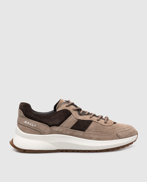 Bally Бежевые замшевые кроссовки Outline MSK0CJSU036