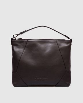 Brunello Cucinelli Коричнева шкіряна сумка BC Duo MBTKD2738P