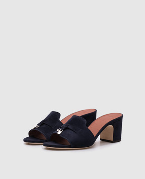 Loro Piana Сині замшеві мюлі Summer Charms FAI5579