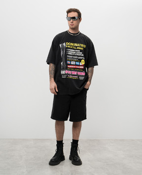Vetements Чорна футболка з принтом UA66TR740Bm