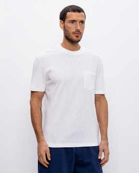 Brunello Cucinelli Бежевая футболка с леном MW8651376