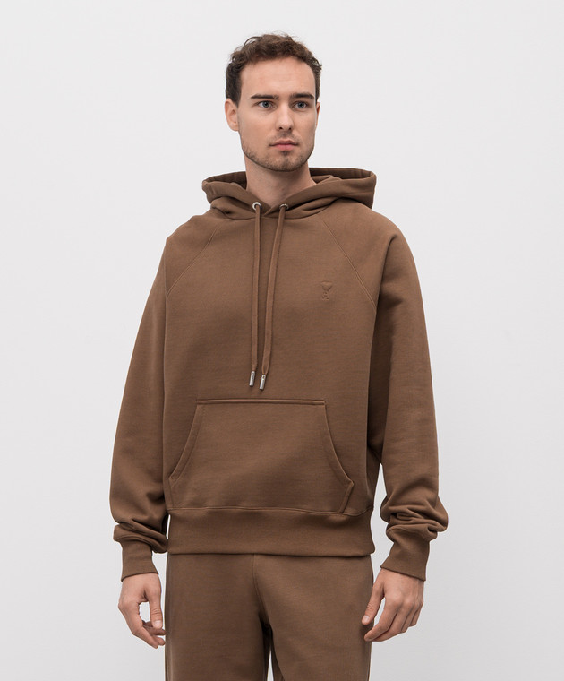 Ami Paris Коричневые тощи USW758747 изображение 3