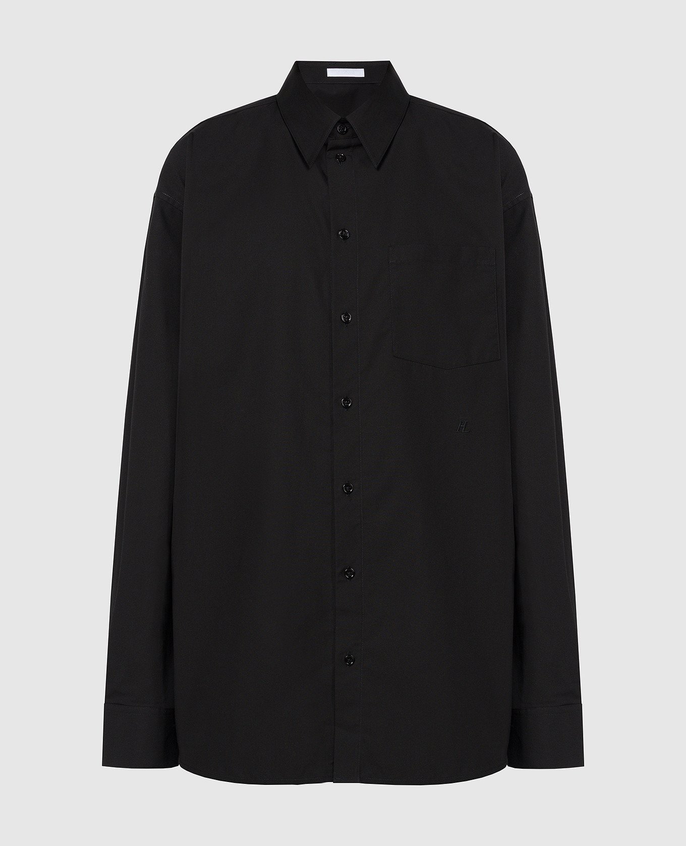 Черная рубашка с вышивкой логотипа монограммы